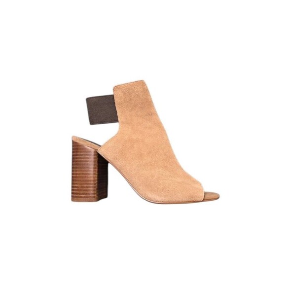 Dolce Vita Rayne Bootie Women 7.5 Ankle Taupe Suede Slingback Heel - Picture 2 of 14